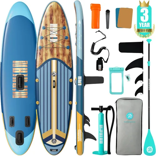 Miniatura 10 de Niphean Tabla de remo inflable con accesorios de SUP, cubierta de EVA antideslizante, tablas de remo inflables de 10 pies 6 pulgadas para adultos