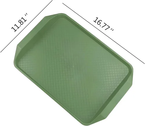 Miniatura 2 de Idotry - Bandejas de plástico para servir comida rápida, paquete de 4 bandejas rectangulares de plástico