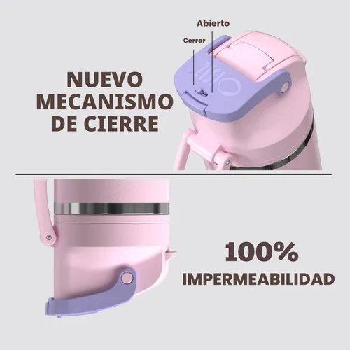 Miniatura 4 de OISIZ Botella de agua aislada de 24 onzas con boquilla 2 en 1 y tapa de popote, cierre de seguridad de un clic, 100% a prueba de fugas, mantiene