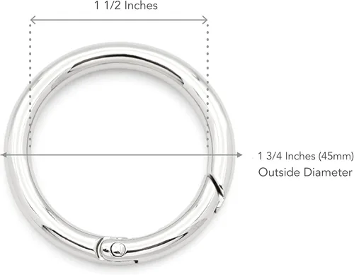 Miniatura 5 de CRAFTMEMORE 2 unids 1 1/2 pulgadas O Rings Snap Clip Spring Opening O-Ring Mosquetón Llavero Cierre redondo Hebilla Monedero Hardware SCOS (dorado)