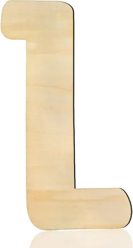 Letras de madera de 8 pulgadas, letra de madera L de 1/5 pulgadas de grosor, recortes de letras del alfabeto de madera sin terminar para decoración