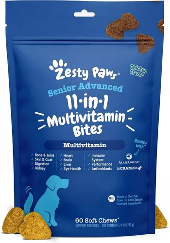 Miniatura 13 de Zesty Paws Multivitamínico para perros – Glucosamina y condroitina + MSM para cadera y articulaciones + alivio de artritis – encimas digestivas
