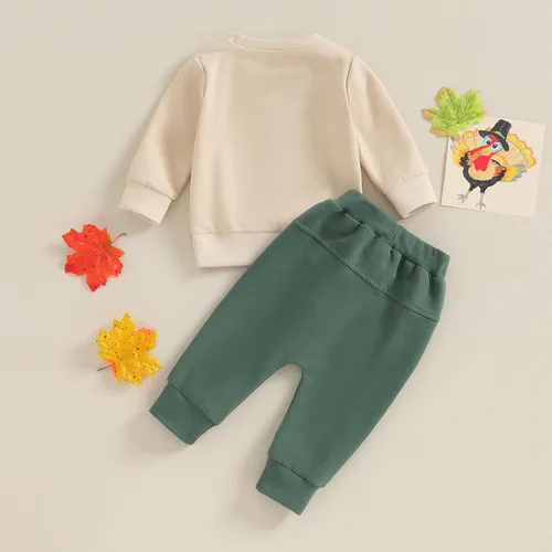 Miniatura 151 de Adobabirl Conjunto de sudadera y pantalones de Halloween para bebé, sudadera y pantalones con parche de calabaza para Halloween, otoño, ropa de bebé