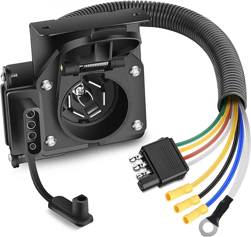 Miniatura 13 de Nilight Kit de arnés de cableado de enchufe de remolque de 7 pines 55243 para lado del vehículo, 7 vías, tipo RV, enchufe USCAR, compatible con Ford