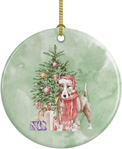 Miniatura 5 de Caroline's Treasures Bulldog, Bulldog inglés #2 y árbol de cerámica adorno colgante para árbol de Navidad, decoración colgante para el hogar