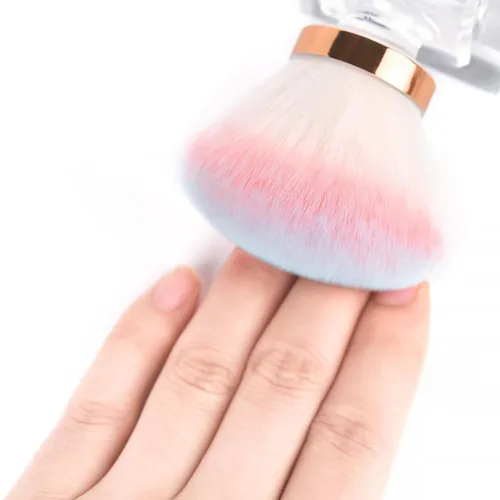 Miniatura 6 de KADS Cepillo para polvo de uñas, cepillo de maquillaje con forma de flor, base de cristal, cepillo de limpieza de uñas, herramienta de cepillo