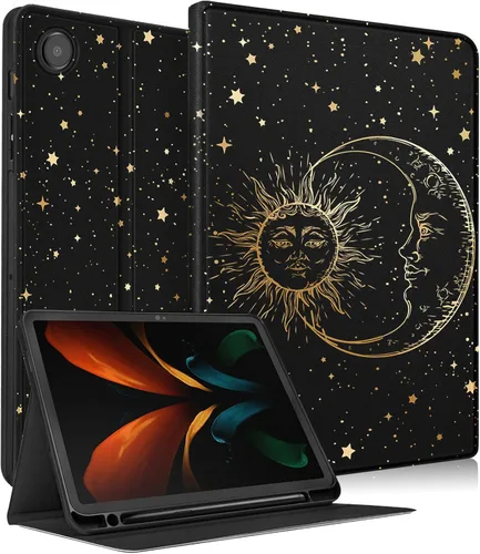 Miniatura 9 de Uppuppy Funda para Samsung Galaxy Tab A8 de 10.5 pulgadas para niños, niñas, folio para mujeres, diseño floral femenino, bonita, adolescente