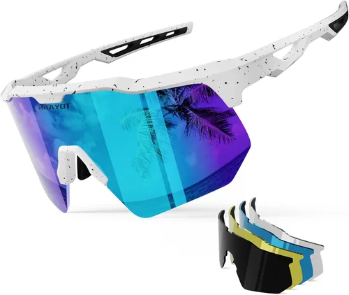 Miniatura 11 de HAAYOT Gafas de sol deportivas polarizadas para hombres y mujeres, jóvenes, béisbol, ciclismo, correr, softbol, ciclismo, 5 lentes