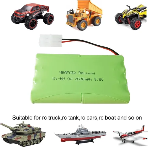 Miniatura 3 de 9.6V 2000mAH NiMH RC Car Flat 8-Cell AA Recargable Batería de repuesto Hobby y cable de carga USB con conector Tamiya estándar para camión monstruo