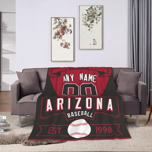 Miniatura 18 de Manta personalizada para fanáticos de la cama, regalo de béisbol, ciudad, invierno, verano, manta de forro polar con nombre y número personalizados