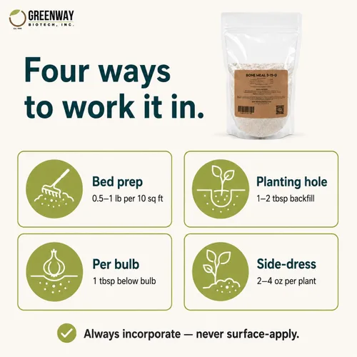 Miniatura 6 de Greenway Biotech, Inc. Fertilizante de harina de huesos 3-15-0 más 24% de calcio para el fuerte desarrollo de raíces de las plantas, fuente
