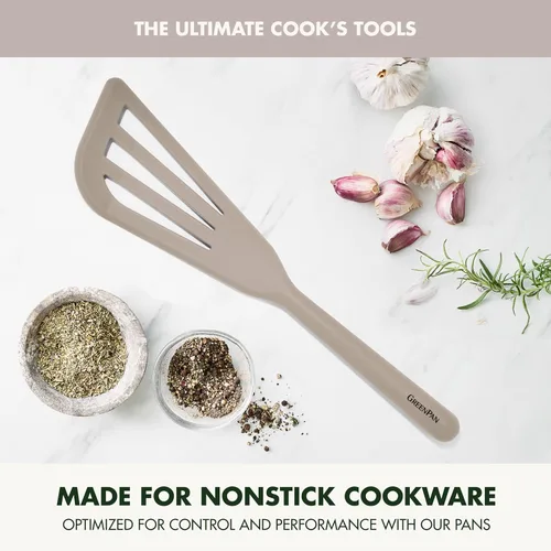 Miniatura 2 de Espátula para Pescado GreenPan de Silicona, Utensilio de Cocina Ranurada, Utensilio de Cocina Antiadherente de Goma Flexible, Núcleo de Acero