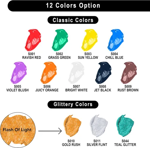 Miniatura 2 de JOYIN Juego de 12 pinturas de témpera lavables para niños (2 onzas cada uno), 6 pinceles, 2 paletas y 1 cubo de lavado elástico, pintura líquida