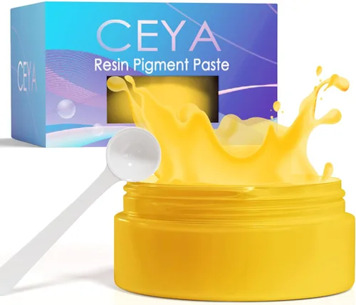 Ceya Pasta de pigmento de resina amarilla cromada, 3.5 onzas/3.53 oz pigmento de tinte epoxi opaco colorante concentrado superior para colorear de