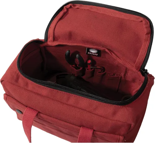 Miniatura 4 de Rothco Bolsa de herramientas mecánicas de boca ancha con cremallera de latón, construcción de lona resistente, ideal para almacenamiento y Rojo