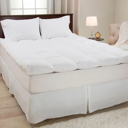 Miniatura 2 de Colchoneta de refuerzo Lavish Home, de plumas de pato, 4 pulgadas