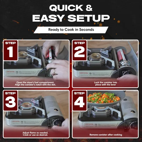 Miniatura 6 de Chef Master 4 recipientes de combustible de butano de 8 onzas – Recambio de butano para antorcha de cocina y estufa de campamento – Recipiente
