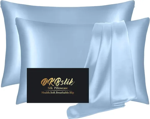 Miniatura 29 de Funda de almohada de seda para cabello y piel, fundas de almohada de seda de morera tamaño estándar, anti-acné, refrescante para dormir, seda Rosa