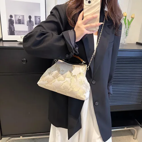 Miniatura 7 de Bolsos de mano florales para mujer, monederos de noche de flores de diseñador y embragues para formalbodanoviainvitadafiestabaile de graduación