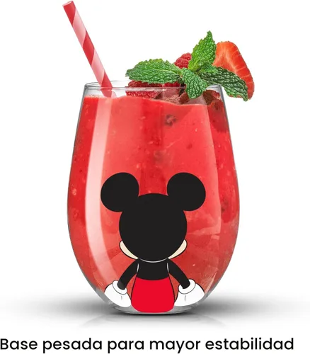 Miniatura 7 de JoyJolt Disney Mickey Mouse Squad Collection Vasos Tumblers. Juego de 4 Copas de Vino sin Tallo de 15 onzas, Vasos sin Tallo para Beber. Artículos