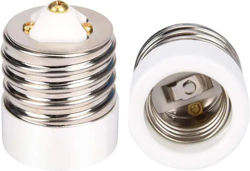 JACKYLED Adaptador E39 a E26 con certificación UL Mogul a bombilla mediana convertidor de porcelana, paquete de 2 (no para bombillas de 3 vías)
