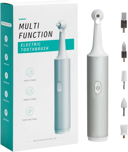 Pulidor de dientes eléctrico para personas, removedor de placa de cálculo dental para animales, 5 cabezales de repuesto, recargable por USB,