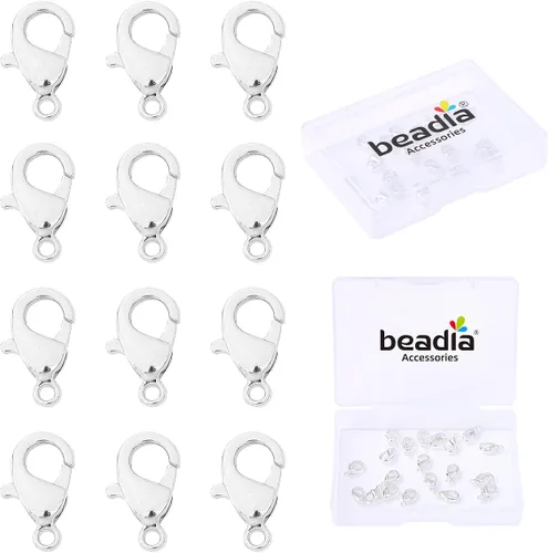 Miniatura 12 de BEADIA Cierres de langosta chapados en oro de 18 quilates que no se deslustran de 0.394 in, 20 piezas para hallazgos de fabricación de joyas Cierres