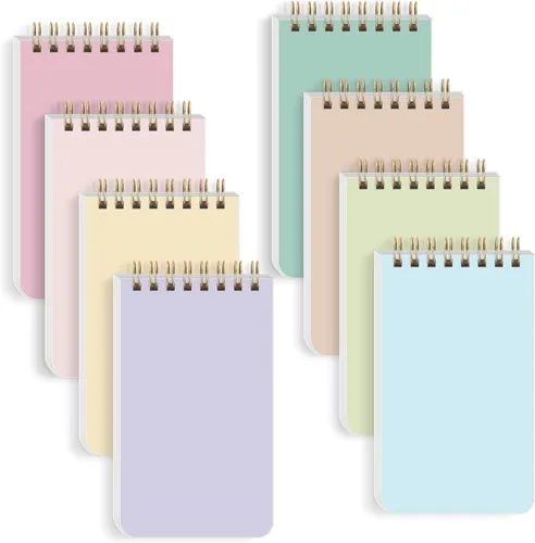 Miniatura 8 de SKYDUE Small Notebooks，Pocket Notepads with Aesthetic Covers, Mini Spiral Notebook with Lined Pages Nursing School Essentials, Set Of 8