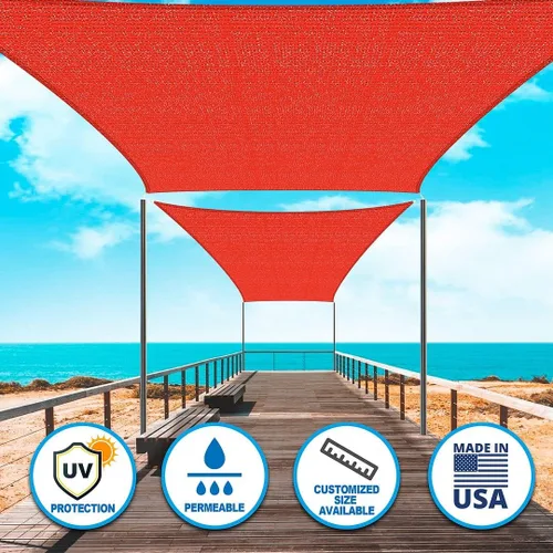 Miniatura 7 de Houssity - Toldo para toldo de 15 x 19 pies, color rojo, para patio, cubierta, cochera, entrada, piscina, pérgola