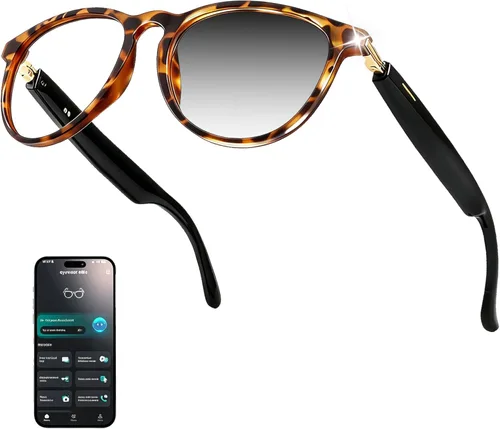 Miniatura 9 de Lentes inteligentes AI con GPT de chat, gafas Bluetooth con traductor de 164 idiomas, asistente de IA y asistente de reuniones, reproducción