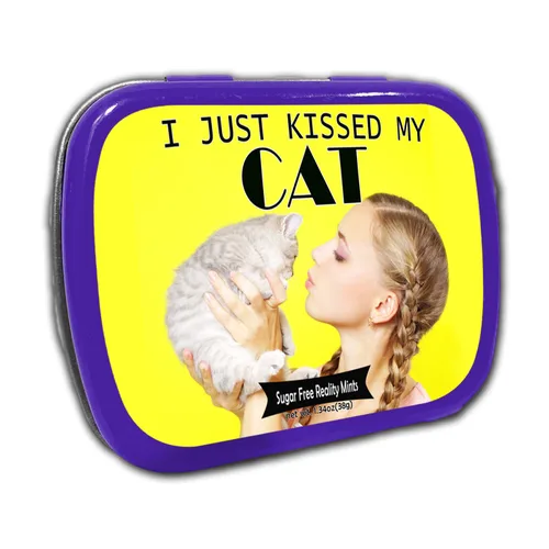 Miniatura 5 de I Just Kissed My Cat Mints – Regalo divertido para los amantes de los gatos – Regalos de señora loca – Latas de menta divertidas – Rellenos