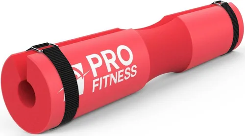 ProFitness Almohadilla de mancuernas de pesas para sentadillas - Soportes para sentadillas, desplantes estancadas y de ejercicio en banco para Rojo