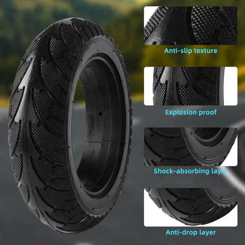Miniatura 3 de Rueda de neumático sólido de 200x50 con cubo de plástico para scooter eléctrico Coche de equilibrio Rueda sólida 8x2 a prueba de explosiones Piezas