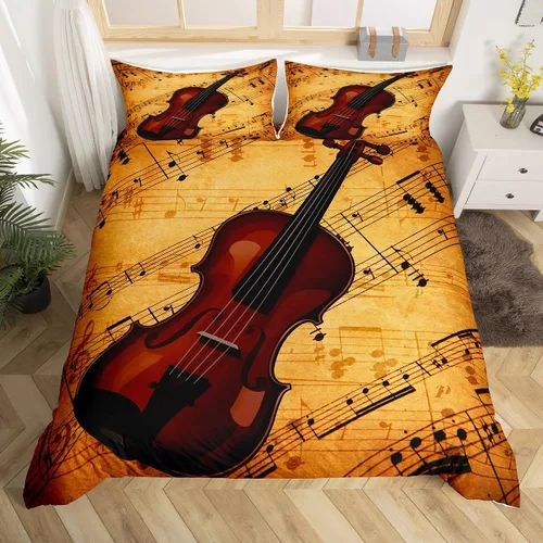 Miniatura 30 de Juego de funda de edredón para niños con diseño de gato lindo, tamaño individual, juego de ropa de cama con hojas de flores, luna, noche y cielo