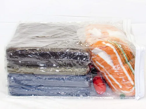 Miniatura 3 de Paquete de 10 bolsas de almacenamiento con cremallera de vinilo transparente de 15 x 18 x 7 pulgadas