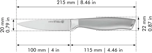 Miniatura 3 de HENCKELS Cuchillo de pelar modernista de 4 pulgadas, diseño alemán afilado informado por más de 100 años de maestría, gris