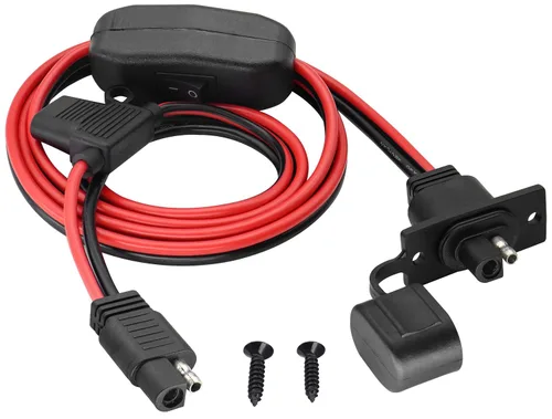 SAE a SAE - Cable de puerto de pared lateral de toma de corriente solar, 12 AWG resistente a la intemperie, SAE de conexión rápida, montaje en panel