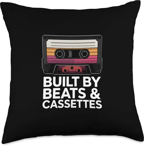 Miniatura 4 de Built by Beats and Cassettes Retro Music Tape Throw Pillow
