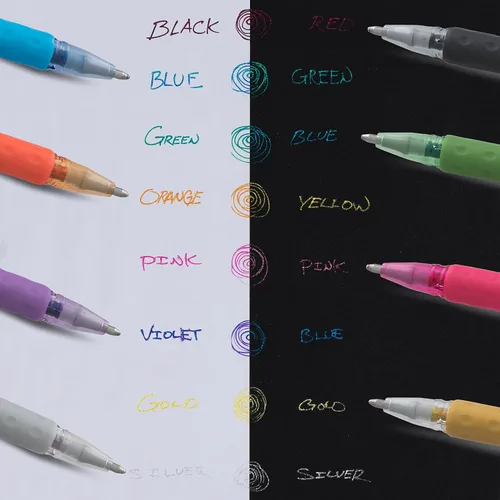 Miniatura 6 de Pentel Sparkle Pop - Bolígrafo de gel metálico, línea gruesa de 1.0mm, colores surtidos, paquete de 4 (K91BP4M)