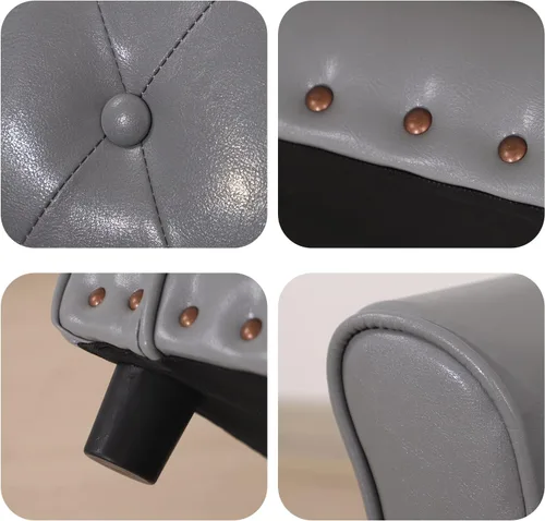 Miniatura 9 de Sofá para perros, cama para cachorros, sofá para gatos, sofá para mascotas, silla para perros, cama pequeña para mascotas, con clavos de cobre y Gris