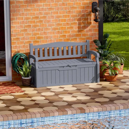 Miniatura 18 de Patiowell Caja de resina de 30 galones, caja de almacenamiento al aire libre para muebles de patio, entregas, suministros de piscina, impermeable