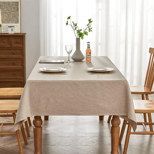 BALCONY & FALCON Mantel Rectangular Estilo Jacquard Resistente al Agua Cubierta de Mesa para Comedor Cocina Café Fiestas y Uso al Aire Libre (Beige,