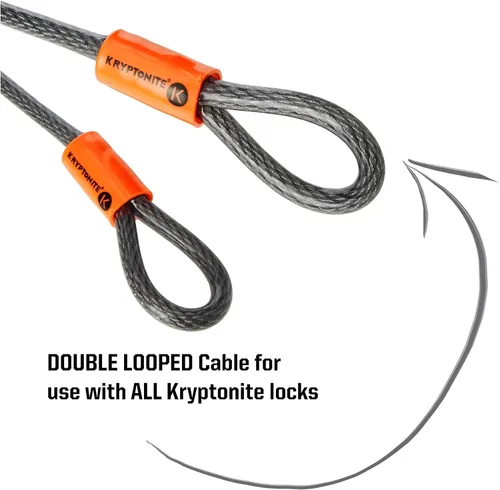 Miniatura 4 de KryptoFlex 710 Cable de Seguridad de Doble Bucle, 7 Pies de Largo Cable Antirrobo de Acero Trenzado Flexible para Bicicleta con Extremos en Bucle