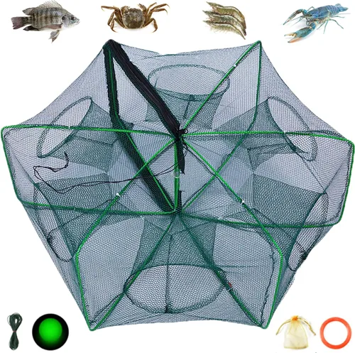 Miniatura 8 de La trampa de pesca plegable mágica, red de pesca plegable, red de trampa de pesca fortalecida autoplegable 2024, trampas de pececillos para peces