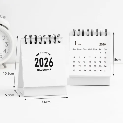 Miniatura 2 de Mini calendario de escritorio 2026-2027 - enero de 2026 hasta junio de 2027, calendario de escritorio pequeño, mini calendario diario de 8.82 oz/m²