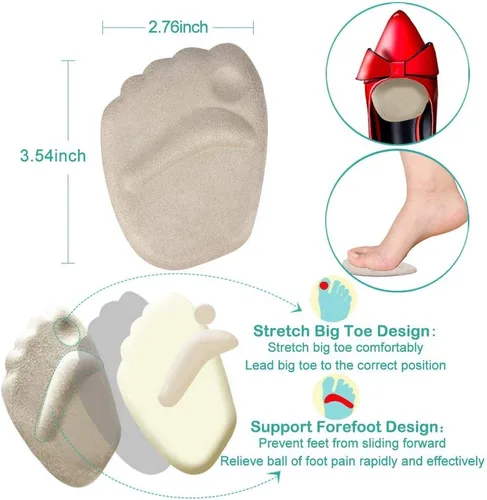 Miniatura 4 de Almohadillas de tacón alto, agarres de talón, inserciones de talón, cojín de tacón alto en el antepié, plantillas de tacón alto para prevención