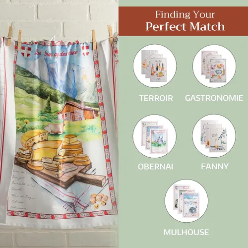 Miniatura 5 de Maison d' Hermine Juego de 3 toallas de cocina, 100% algodón, 27.50" x 20" pulgadas, paños de tela reutilizables para té y platos, absorbentes