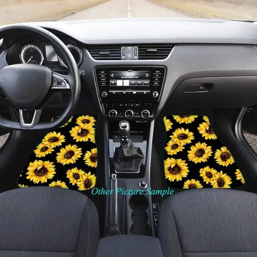 Miniatura 2 de Xhuibop Alfombrillas de automóvil con diseño de girasol, mariposa, elefante, para mujer, SUV, decoración interior de niña, camión, juego completo, 4
