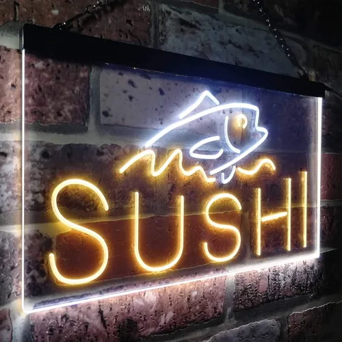 Miniatura 29 de ADVPRO Sushi Fish Sashimi Restaurant - Letrero de neón LED de doble color, azul y rojo, 12 x 8.5 pulgadas, st6s32-i3334-br