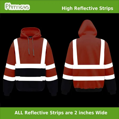 Miniatura 3 de Hi-Vis - Sudadera con capucha ANSI Clase 3 Naranja+azul marino